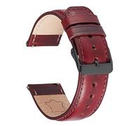 BOLEXA reloj correa de cuero Correa de reloj de cuero genuino con cera de aceite Vintage, pulsera de piel de vaca que cambia de Color de 20mm y 22mm, correa de muñeca clásica for hombres y mujeres(Win