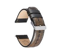 BOLEXA reloj correa de cuero Correa de reloj de cuero genuino con cera de aceite Vintage, pulsera de piel de vaca que cambia de Color de 20mm y 22mm, correa de muñeca clásica for hombres y mujeres(Dar