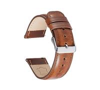 BOLEXA reloj correa de cuero Correa de reloj de cuero genuino con cera de aceite Vintage, pulsera de piel de vaca que cambia de Color de 20mm y 22mm, correa de muñeca clásica for hombres y mujeres(Lig