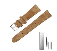 BOLEXA Reloj de cuero genuino de ante, correa de reloj Vintage de 18mm, 20mm y 22mm con accesorios de pulsera de liberación rápida (Color : marrón, Size : 18mm)