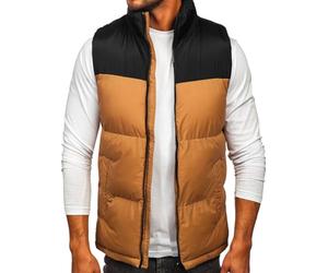BOLF Hombre Chaleco acolchado con Capucha Cierre de Cremallera Cuello alto sin Manga Ropa Abrigo Plumíferos Deporte Chaqueta Básico Outdoor Estilo Casual Mix 4D4