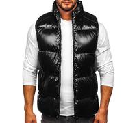 BOLF Hombre Chaleco acolchado Grueso Cierre de Cremallera Chaqueta sin Manga Plumifero Jogging Zip Outdoor Estilo Deportivo 9968 Negro XL [1U1]