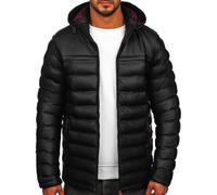 BOLF Hombre Chaqueta Acolchada De Invierno con Capucha Cierre de Cremallera Jacket Cazadora Plumas Ocio Deporte Fitness Estilo Deportivo 22M326 Negro S [4D4]