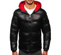 BOLF Hombre Chaqueta De Invierno Para Acolchada Con Capucha De Plumas Deportiva Con Cremallera Calidez Ocio Al Aire Libre Estilo Informal Básico 5M3198 Negro L [4D4]