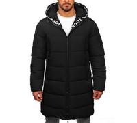 BOLF Hombre Chaqueta De Invierno Para Forrada Con Capucha Larga Cálido Oto?o Ocio Al Aire Libre Estilo Informal 22M329 Negro XL [4D4]