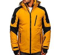 BOLF Hombre Chaqueta Esqui De Invierno con Capucha Cierre de Cremallera Ropa de Snowboard Jacket Cazadora Plumas Ocio Deporte Fitness Estilo Deportivo 6576 Camel S [4D4]