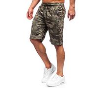 BOLF Hombre Pantalón Corto Camuflaje Pantalones Deportivos Shorts Militar Bermudas Básicos Pantalón Corto de Fitness Estilo Urbano JX701 Caqui M [7G7]
