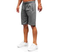BOLF Hombre Pantalón Corto de Chándal Deportivos Shorts Pantalones de Algodón Bermudas Verano Básicos Pantalón Corto de Fitness Regular fit Estilo Urbano JX808 Grafito M [7G7]