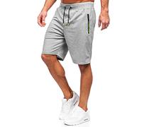 BOLF Hombre Pantalón Corto de Chándal Deportivos Shorts Pantalones de Algodón Bermudas Verano Básicos Pantalón Corto de Fitness Regular Fit Estilo Urbano 8K295 Gris M [7G7]