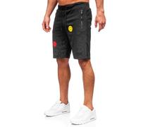 BOLF Hombre Pantalón Corto de Chándal Deportivos Shorts Pantalones de Algodón Bermudas Verano Básicos Pantalón Corto de Fitness Regular fit Estilo Urbano HS7197 Negro M [7G7]