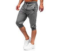BOLF Hombre Pantalón Corto Deportivos de Algodón Shorts Básicos Pantalón Corto de Fitness Print Entrenamiento Gimnasio Deporte Outdoor Ocio Estilo Deportivo K10002 Grafito L [7G7]