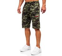 BOLF Hombre Pantalón Corto Pantalones Deportivos Camuflaje Militar Shorts Pantalones de Algodón Básicos Pantalón Corto de Fitness Estilo Urbano HW2638 Caqui L [7G7]