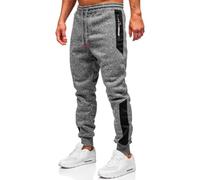BOLF Hombre Pantalón de Chándal Jogger Forrado Pantalones Holgados Algodón Fitness Entrenamiento Outdoor Regular Fit Estilo Urbano Q1100 Antracita XXL [6F6]