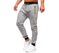 BOLF Hombre Pantalón de Chándal Jogger Pantalones Deportivos Impresión Pantalones Holgados Running Entrenamiento Fitness Print Regular Fit Estilo Urbano 55037 Gris XL [6F6]