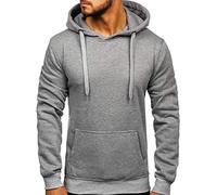 BOLF Hombre Sudadera Cerrada con Capucha Pulóver Blusa Sweater Hoodie Jersey Sweatshirt de Algodón Outdoor Deporte Entrenamiento Básico Print Ocio Estilo Deportivo 2009 Gris M [1A1]