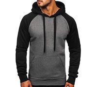 BOLF Hombre Sudadera Cerrada con Capucha Pulóver de Algodón Blusa Hoodie Jersey Estilo Deportivo LM77002 Grafito M [1A1]