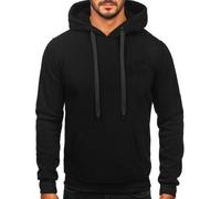 BOLF Hombre Sudadera con Capucha Pulóver Blusa Hoodie Jersey Algodón Regular Fit Lisa Ocio Estilo Deportivo MB001A1 Negro XL [1A1]