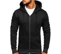 BOLF Hombre Sudadera con Capucha Pulóver Blusa Sweatshirt Hoodie Jersey Deporte Básico Estilo Deportivo 2008 Negro M [1A1]