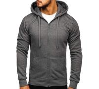 BOLF Hombre Sudadera con Capucha Pulóver Blusa Sweatshirt Hoodie Jersey Deporte Básico Estilo Deportivo 2008 Antracita M [1A1]