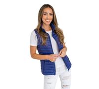 BOLF Mujer Chaleco acolchado Cierre de Cremallera Chaleco sin Manga Plumas Regular Fit Entrenamiento Fitness Outdoor Deporte Ocio Estilo Deportivo 5M702 Azul Oscuro S [U1U]