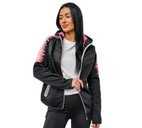 BOLF Mujer Chaqueta guateada de Entretiempo con Capucha Cierre de cremallera Cazadora Plumas Ropa de Abrigo Estilo Diario KSW4007 Negro L [D4D]