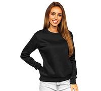 BOLF Mujer Sudadera Cerrada Básica Pulóver Suéter Blusa Jersey Sudadera de Algodón Estilo Deportivo W01 Negro L [A1A]