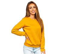 BOLF Mujer Sudadera Cerrada Básica Pulóver Suéter Blusa Jersey Sudadera de Algodón Estilo Deportivo W01 Camel L [A1A]