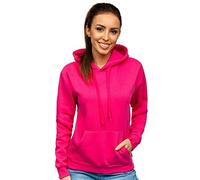 BOLF Mujer Sudadera Cerrada con Capucha Pulóver Blusa Sueter Jersey de Manga Larga Deporte Fitness Outdoor Básico Estilo Casual W02B Fucsia S [A1A]