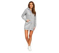 BOLF Mujer Sudadera Cerrada Larga con Capucha Pulóver de Algodón Jersey Blusa Suéter Hoodie Estilo Deportivo YS10003 Gris L [A1A]