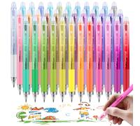 Bolνgrafos de gel borrables de 36 colores Bolνgrafos de colores retrαctiles de punta fina de 0,7 mm Hacen que los errores desaparezcan Bolνgrafos
