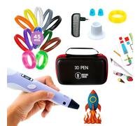 Bolígrafo 3D de Precisión - Lápiz 3D con 45m Filamento PLA (15 Colores) 3 Fluorescentes | 3D Pen con Velocidad Regulable para Modelado 3D, Prototipos y DIY. con Bolsa de Transporte