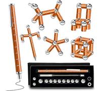 Bolígrafo antiestrés de gel, regalos divertidos para adolescentes y niños, para aliviar el estrés, bolígrafos multifuncionales, juguetes magnéticos (naranja)