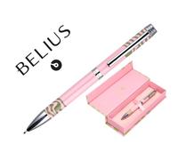 Boligrafo Belius Ink Dreams Aluminio Color Rosa Y Verde Matcha Plateado Frase Interior Tinta Azul Caja De Diseño
