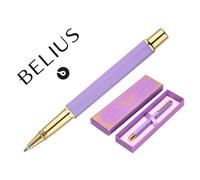 Belius BOLIGRAFO MACARON BLISSFORMA HEXAGONAL COLOR MORADO Y DORADO TINTA AZUL CAJA DE DISEÐO