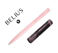 Boligrafo Belius Rocket B Aluminio Color Minimalista Rosa Tinta Azul Caja Cilindrica