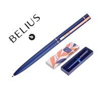 Boligrafo belius rose aluminio color azul electrico oro rosa tinta azul caja de diseño - BB276