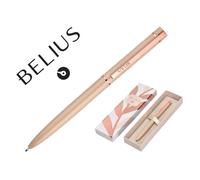 Boligrafo belius rose aluminio color burdeos oro rosa tinta azul caja de diseño - BB326