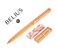 Boligrafo Belius Rose Aluminio Color Naranja/Oro Rosa Tinta Azul Caja De Diseño