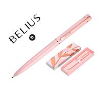 Boligrafo Belius Rose Aluminio Color Rosa/Oro Rosa Tinta Azul Caja De Diseño