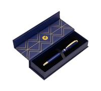 Belius Bolígrafo Soiree BB261 aluminio azul marino y dorado tinta azul caja de diseño