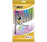 Bolígrafos de tinta de aceite bic cristal fun 921342/ 10 unidades/ colores surtidos