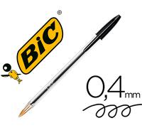 Bolígrafo Bic Cristal Mediano Negro Estuche 5 Unidades