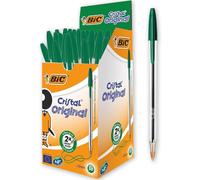 Bolígrafo Bic Cristal Original con punta media 1 mm verde Paquete de 50 unidade