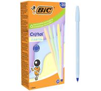 Bolígrafo bic cristal pastel colores surtidos tinta azul Amarillo pastel