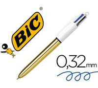Bolígrafo Bic Cuatro Colores Brillo Dorado Punta 1 Mm - BIC