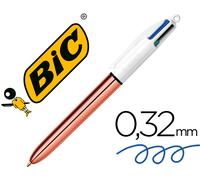 Bolígrafo Bic Cuatro Colores Brillo Oro Rosa Punta 1 Mm - BIC