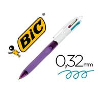 Bolígrafo Bic Cuatro Colores c/ Grip Colores Pastel Punta 1.3 mm