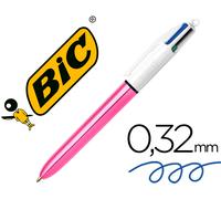 Bolígrafo Bic Cuatro Colores Rosa Brillo Punta 1 Mm - BIC