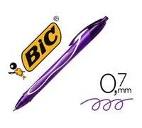 Boligrafo Bic Gelocity Quick Dry Retractil Tinta Gel Purpura Punta De 0,7 Mm