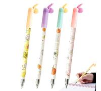 Bolígrafo Borrable De Tinta Gel - 4 Piezas Marcadores De Tinta Con Diseño Mono Caracol Animado - Bolígrafo de gel borrable de 0,5 mm - Para Escribir, Diario, Escuela, Planificador, Oficina, Hogar, Est